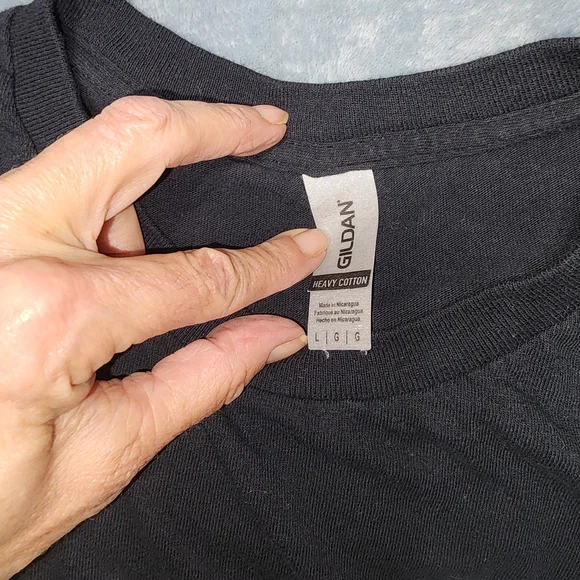 2 Fun Tees Gildan Black Short-Sleeve Graphic Tee Sizes L & S Stick-Figure Print - Picture 4 of 6